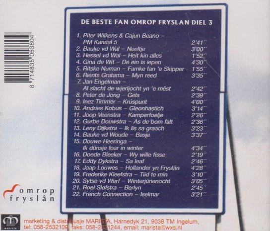 De Beste Fan Omrop Fryslan Diel 3 (CD)