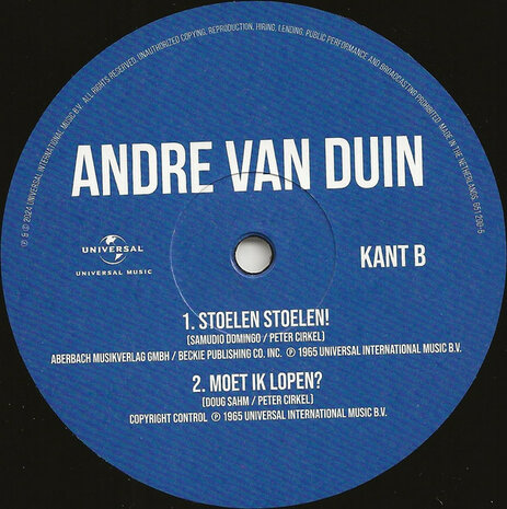 ANDRE VAN DUIN - HE HE (IK HEET ANDRE) / STOELEN STOELEN (LP-10"/RECORD STORE DAY)